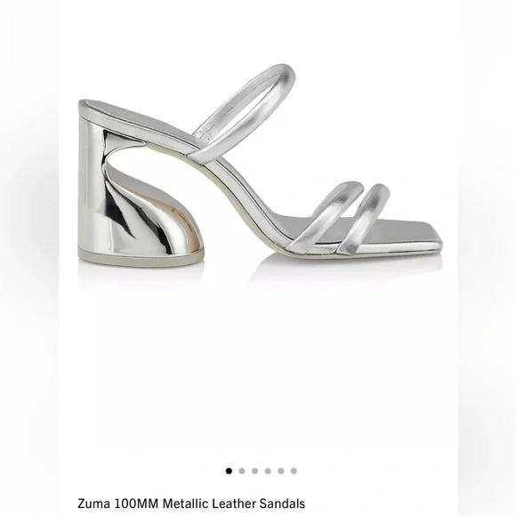 Cult Gaia Zuma 100mm Metallic Sandal Block Heel Size 38.5 - Picture 4 of 15